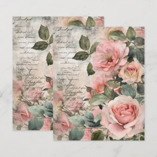Vintage Paris Rose Paper Sheet