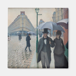 Vintage Paris Street on a Rainy Day Magnet