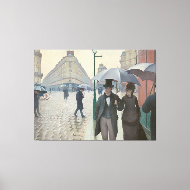 Vintage Paris Street Rainy Day Canvas Print (Front)