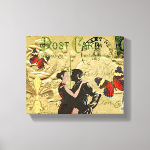 Vintage Paris Tango post card Canvas Print