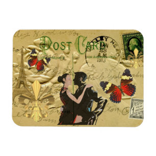 Vintage Paris Tango post card Magnet