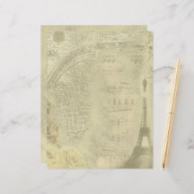 Vintage Paris Themed Scrapbook Paper