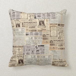Vintage Paris Throw Pillow