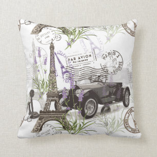 Vintage Paris Throw Pillow