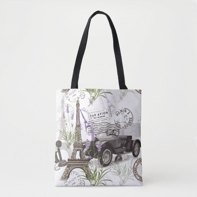 Vintage Paris Tote Bag (Front)