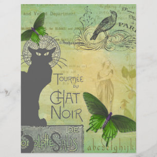 Vintage Paris Tour of Chat Noir Collage Scrapbook