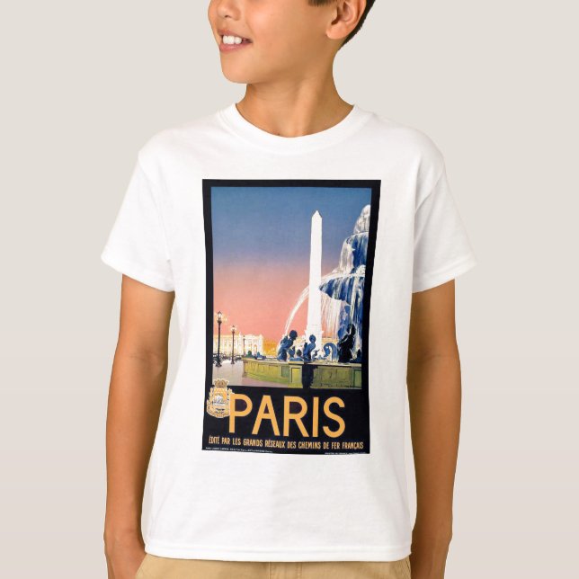 Vintage Paris Travel Advertisement T-Shirt (Front)