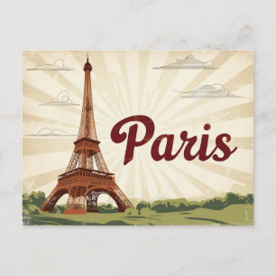 Vintage Paris Travel Holiday Postcard