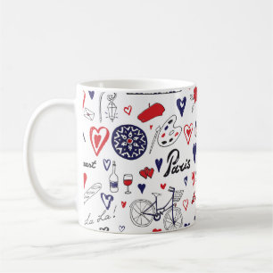 Vintage Paris: Travel Line Pattern Coffee Mug