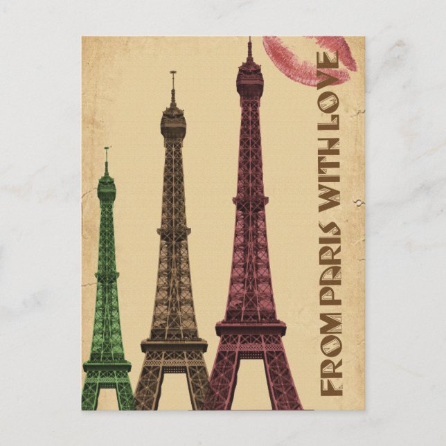Vintage Paris Travel Tourism Postcard (Front)