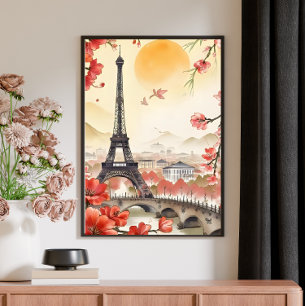 Vintage Paris - Watercolor Retro Travel Poster
