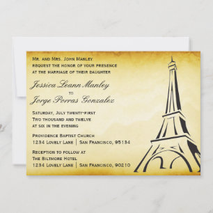 Vintage Paris Wedding Invitation
