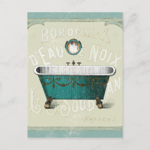Vintage Parisian Bath Postcard