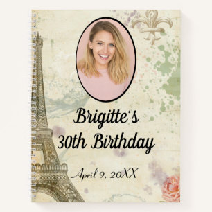 Vintage Parisian Birthday Party Guest Book