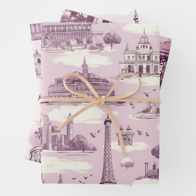 Vintage Parisian Charm  Wrapping Paper Sheet (In situ)
