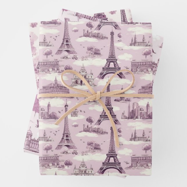 Vintage Parisian Charm Wrapping Paper Sheet (In situ)