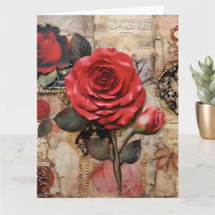 Vintage Parisian Rose  Card