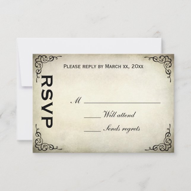 Vintage Parrot Tulip Response Card (Front)