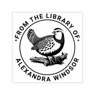 Vintage Partridge Game Bird #4 Library Book Name Self-inking Stamp