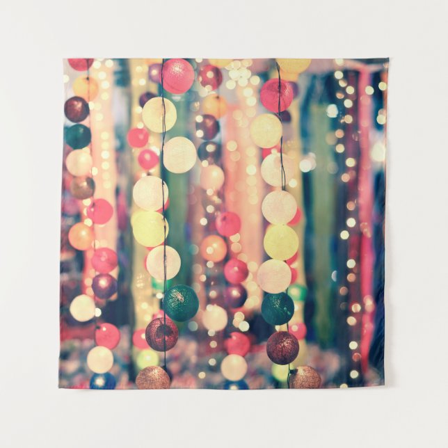 Vintage party night with a light ball tapestry (Front)