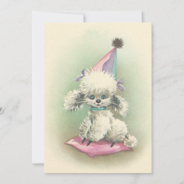 Vintage Party Poodle Birthday Invitation (Front)