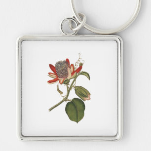 Vintage Passion Flower Keychain
