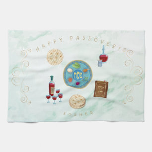 Vintage Passover Seder Kosher Pesach Decorative Kitchen Towel