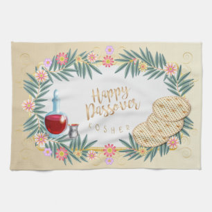 Vintage Passover Seder Kosher Pesach Decorative Kitchen Towel