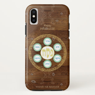Vintage Passover Seder Kosher Pesach Wood Texture Case-Mate iPhone Case