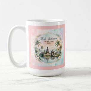 Vintage Pastel Bali Custom Couple Name keepsake Coffee Mug