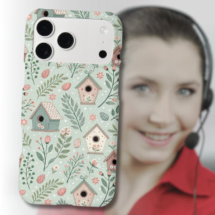 Vintage Pastel Birdhouses with Floral Blooms