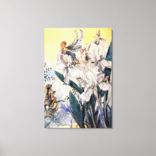 Vintage Pastel Blue Fairies Canvas Print