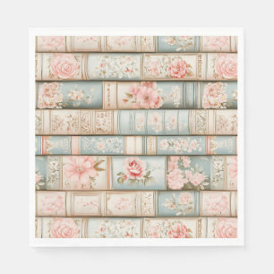 Vintage pastel book stacks napkin