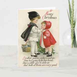 Vintage pastel colour Christmas children typograph Holiday Card