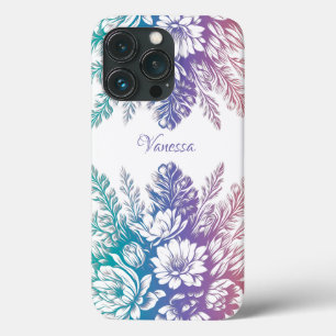Vintage Pastel Colourful Floral Design iPhone 13 Pro Case