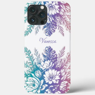 Vintage Pastel Colourful Floral Design iPhone 13 Pro Max Case