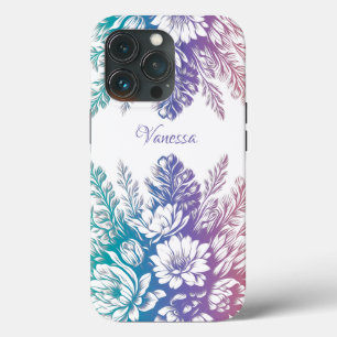 Vintage Pastel Colourful Floral Design iPhone 13 Pro Case