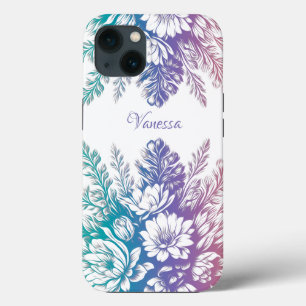Vintage Pastel Colourful Floral Design iPhone 13 Case