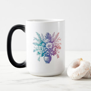 Vintage Pastel Colourful Floral Design Magic Mug