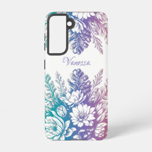 Vintage Pastel Colourful Floral Design Samsung Galaxy Case