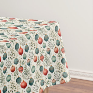 Vintage pastel colours Christmas baubles decoratio Tablecloth