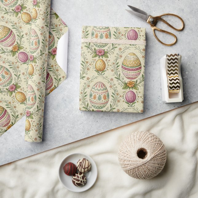 Vintage pastel colours Easter eggs wrapping paper (Crafts)