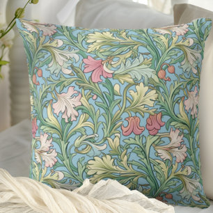 Vintage Pastel Floral Art Nouveau Decorative Throw Pillow