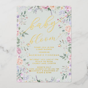 Vintage Pastel Floral Frame Baby in Bloom Shower