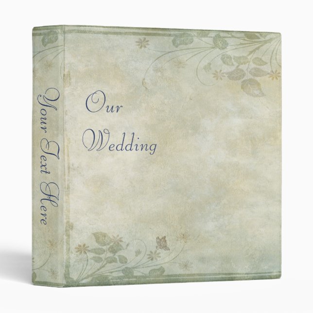 Vintage Pastel Floral Wedding Binder (Front/Spine)