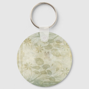 Vintage Pastel Floral Wedding Keychain