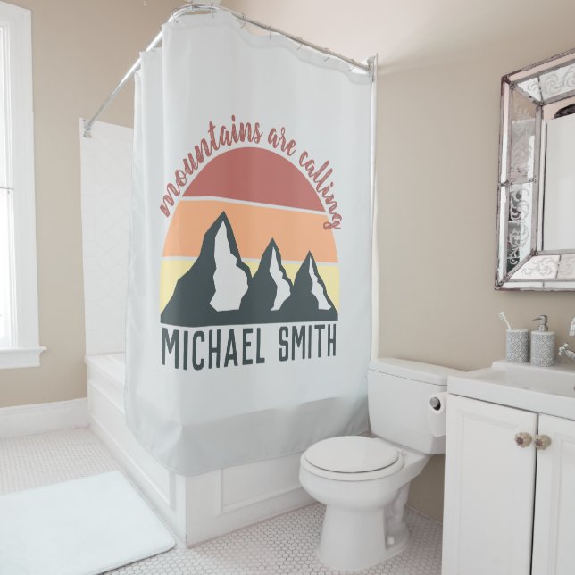 Vintage pastel mountains are calling monogram grey (In Situ)