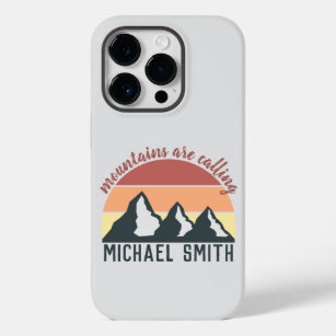 Vintage pastel mountains are calling monogram grey Case-Mate iPhone 14 pro case