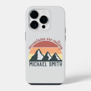 Vintage pastel mountains are calling monogram grey iPhone 14 pro case