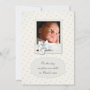 Vintage Pastel Photo Christening Invitations